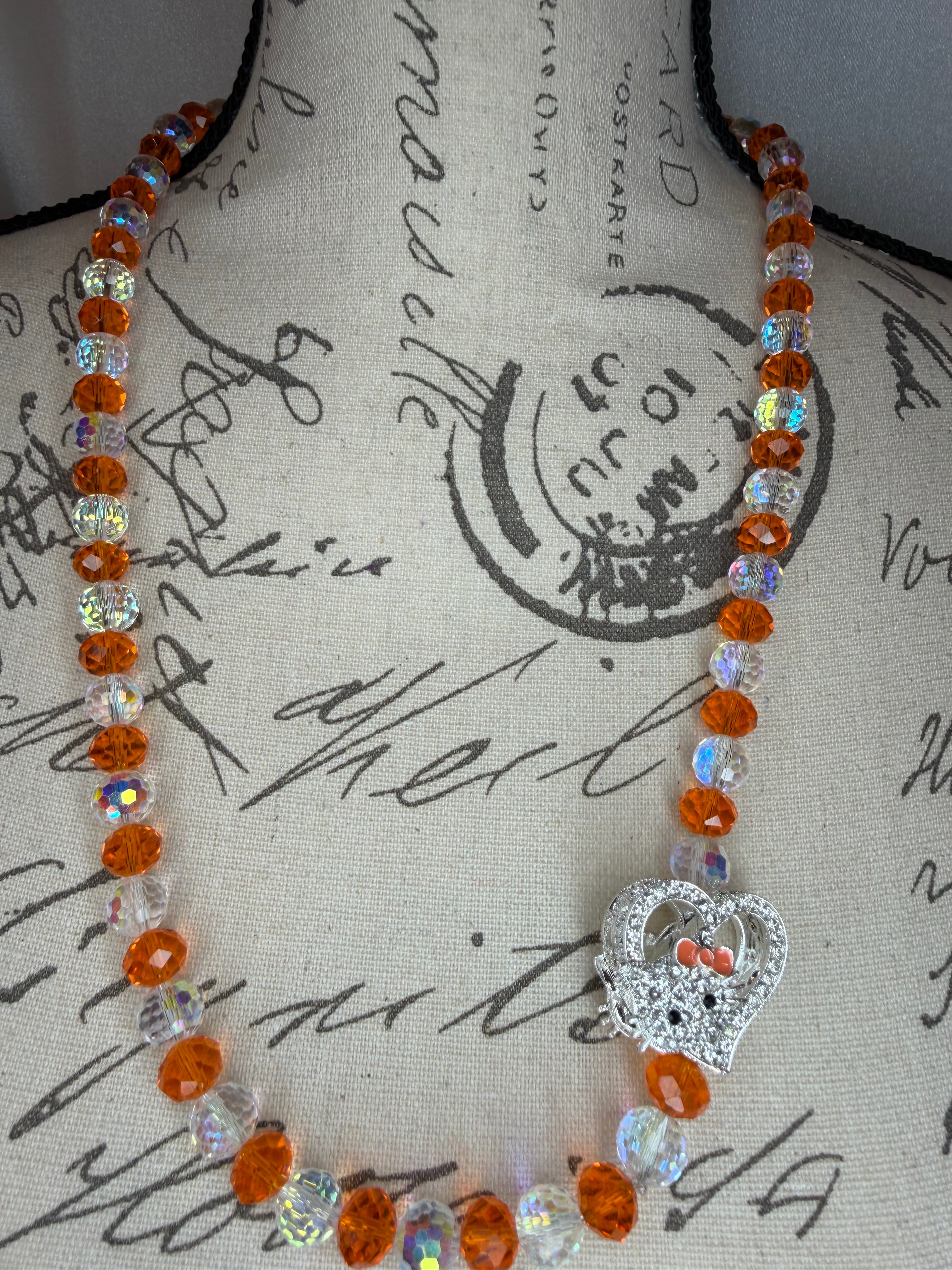 Girlie Girl Orange Necklace and Bracelet Set