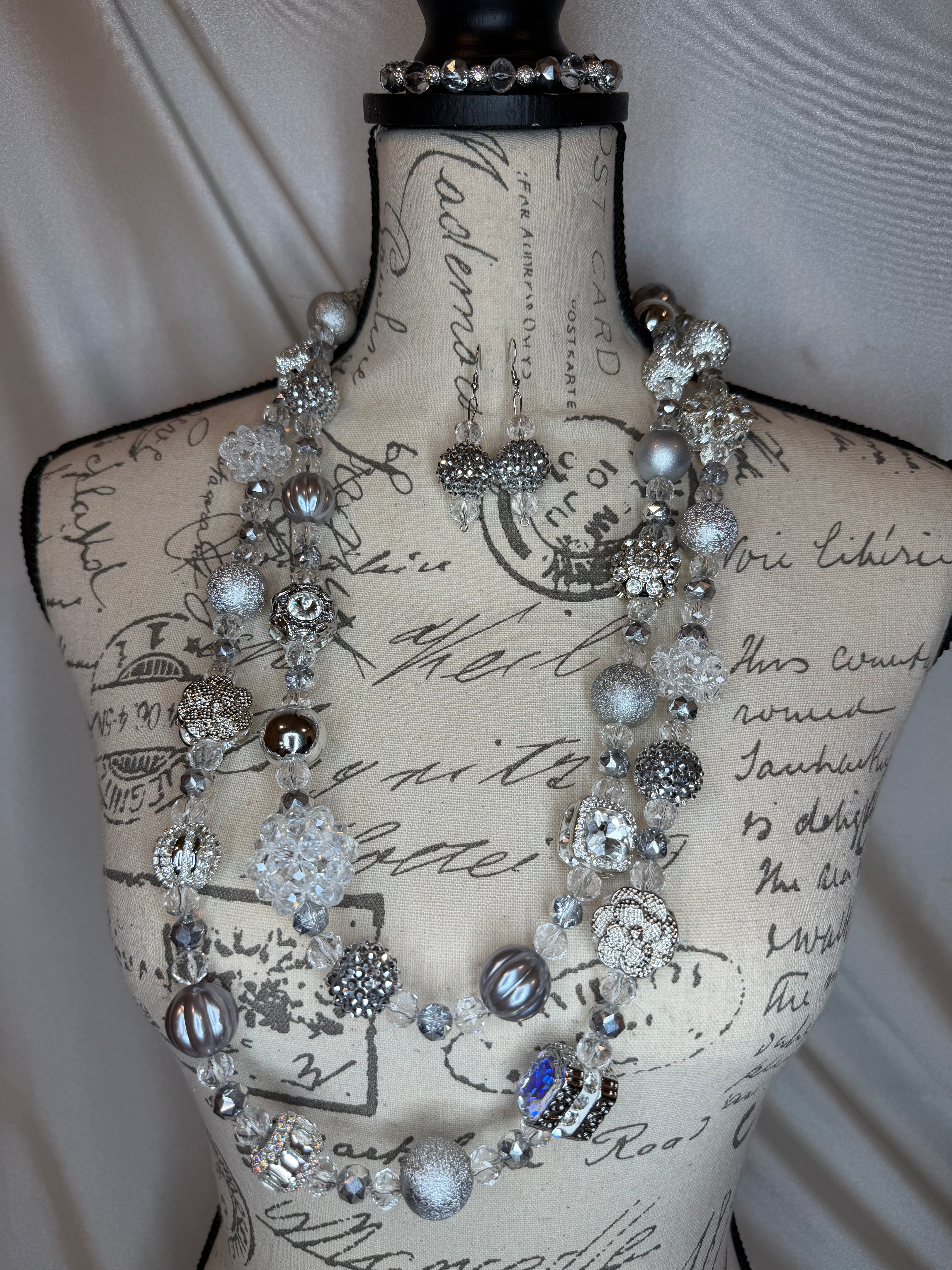 Silver Chunky Necklace Set