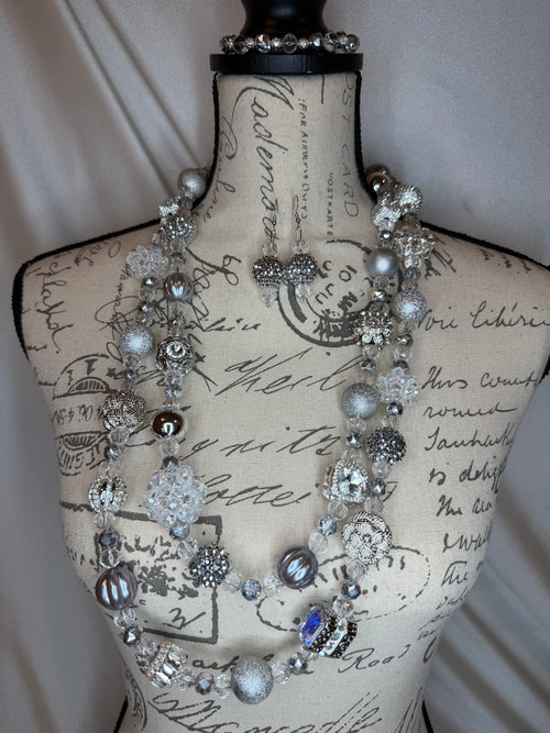 Silver Chunky Necklace Set