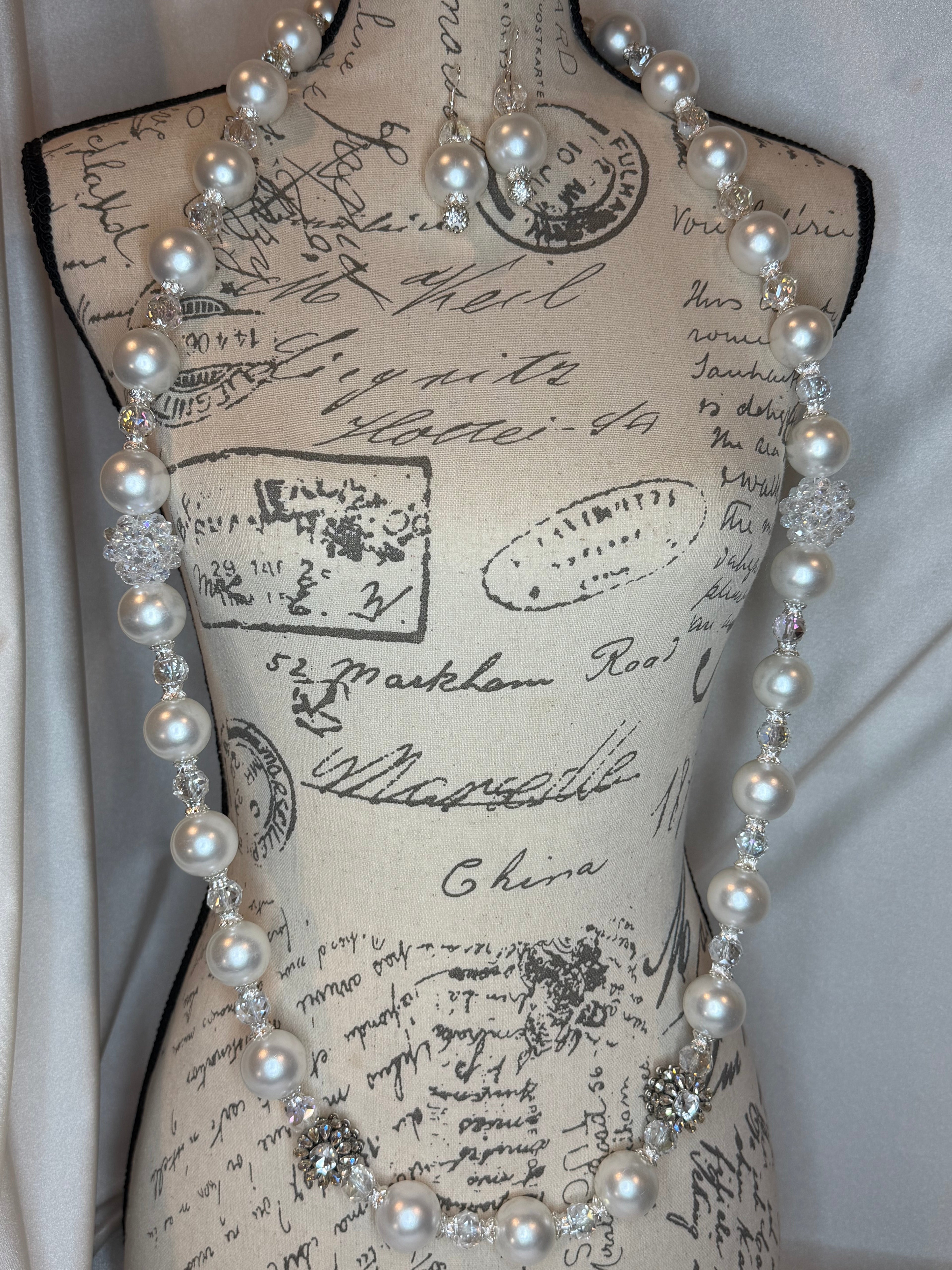 Ivory Opulence Pearl & Crystal Jewelry Set