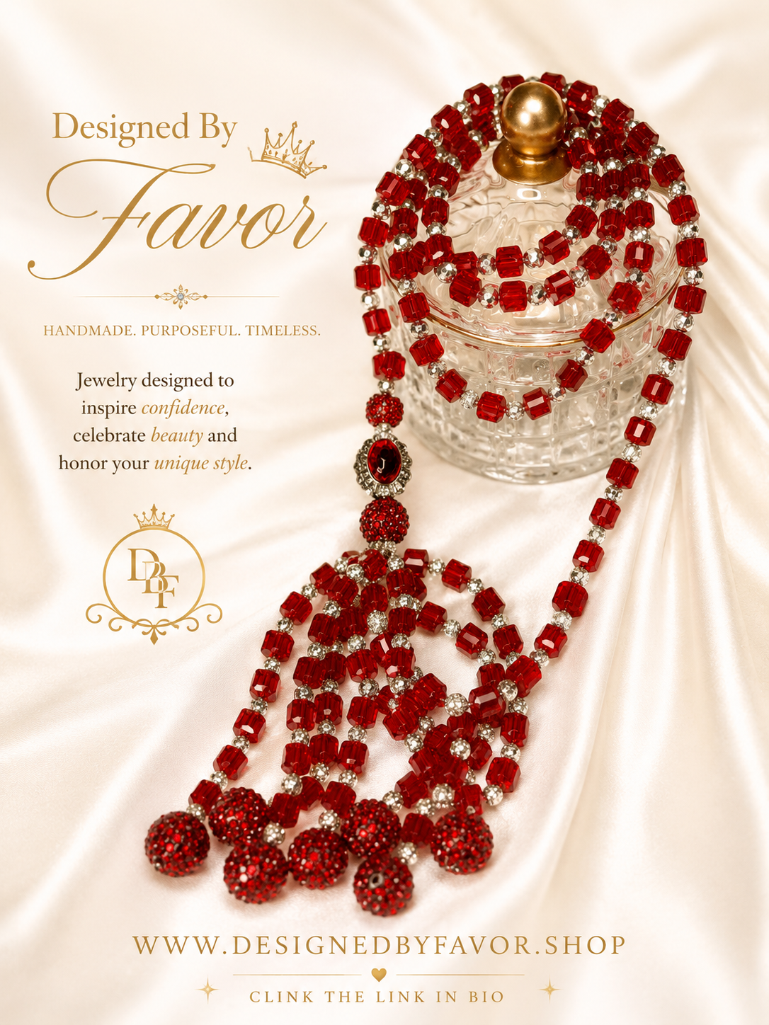 Crimson Bliss Beaded Necklace