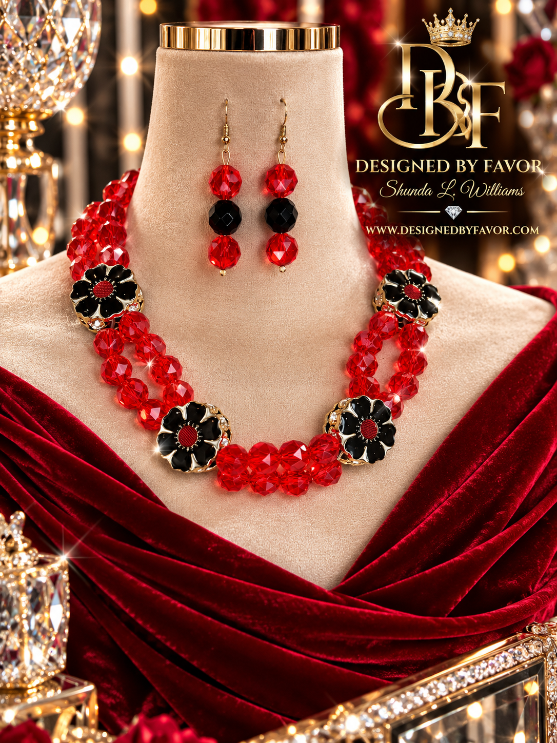 Crimson Noir Statement Set