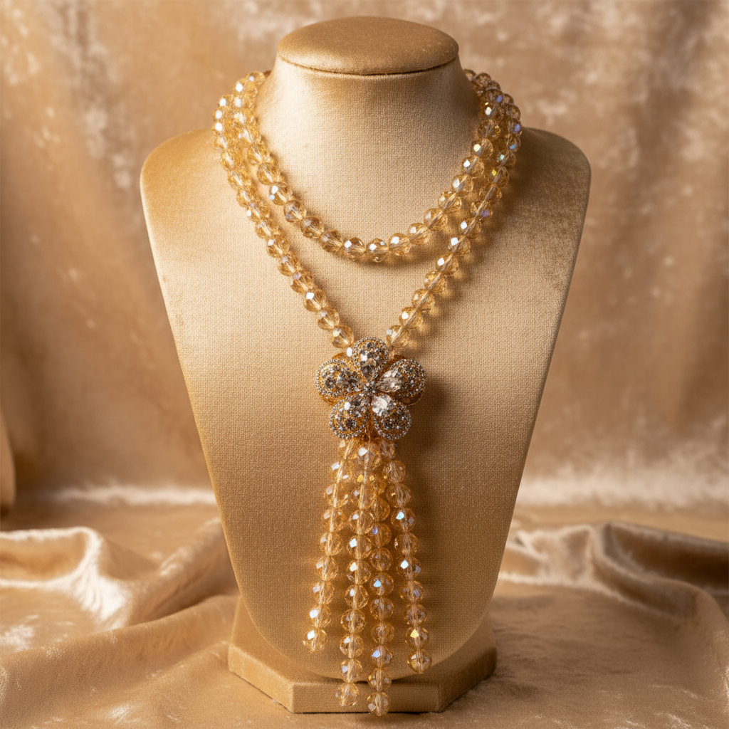 Champagne Gold Flower Tassel - Elevated
